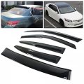 Mug Style Window Rain Guard Rear Roof Visor Combo For 2008-2012 Honda Accord Sedan 