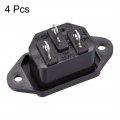 Uxcell Panel Mount Plug Adapter Ac 250v 10a C14 3 Pins Iec Inlet Module Power Connector Socket Straight Pack Of 4