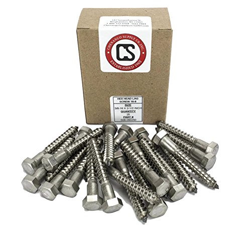 Stainless Steel Hex Lag Screws 3 8 In X 2 1 8 25 Pieces External Drive Partially Threaded Deck