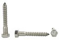 Stainless Steel Hex Lag Screws 3 8 In X 2 1 8 25 Pieces External Drive Partially Threaded Deck