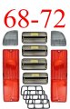 68-72 Chevy 8pc Tail Light Kit W Clear Side Lights Deluxe