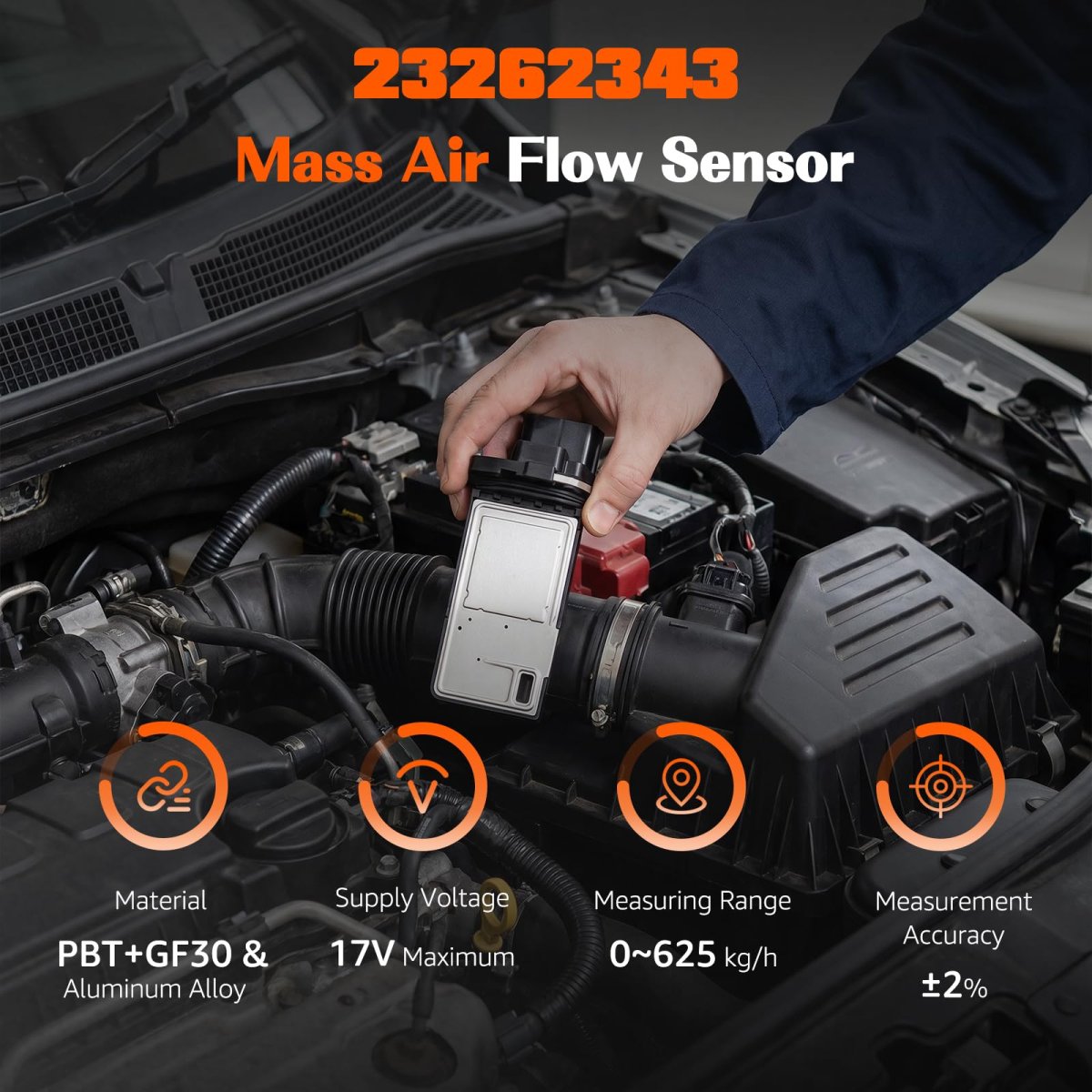 Mass Air Flow Sensor For Chevy 2012 2015 Captiva Sport Replaces 23262343 23118170 23324767 23144941 22951817 22895480 20787043