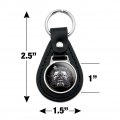 Graphics More Black Leather Deceitful Skulls Biker Motorcycle Chopper Keychain