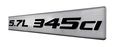 5 7l 345ci Black On Silver Highly Polished Real Aluminum Emblem