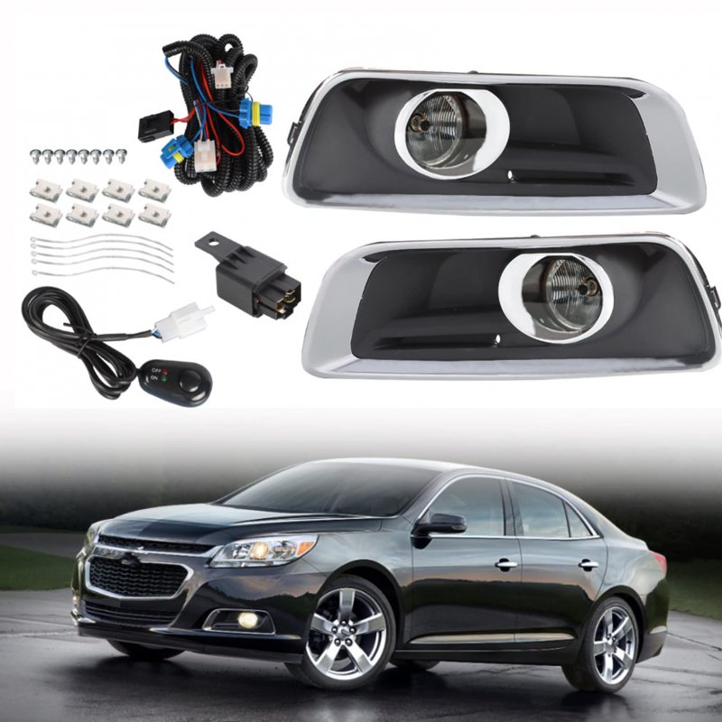 2pcs Front Driving Fog Light Assembly With Bulbs And Switch Wiring Kit Replacement For 2013-2015 Malibu