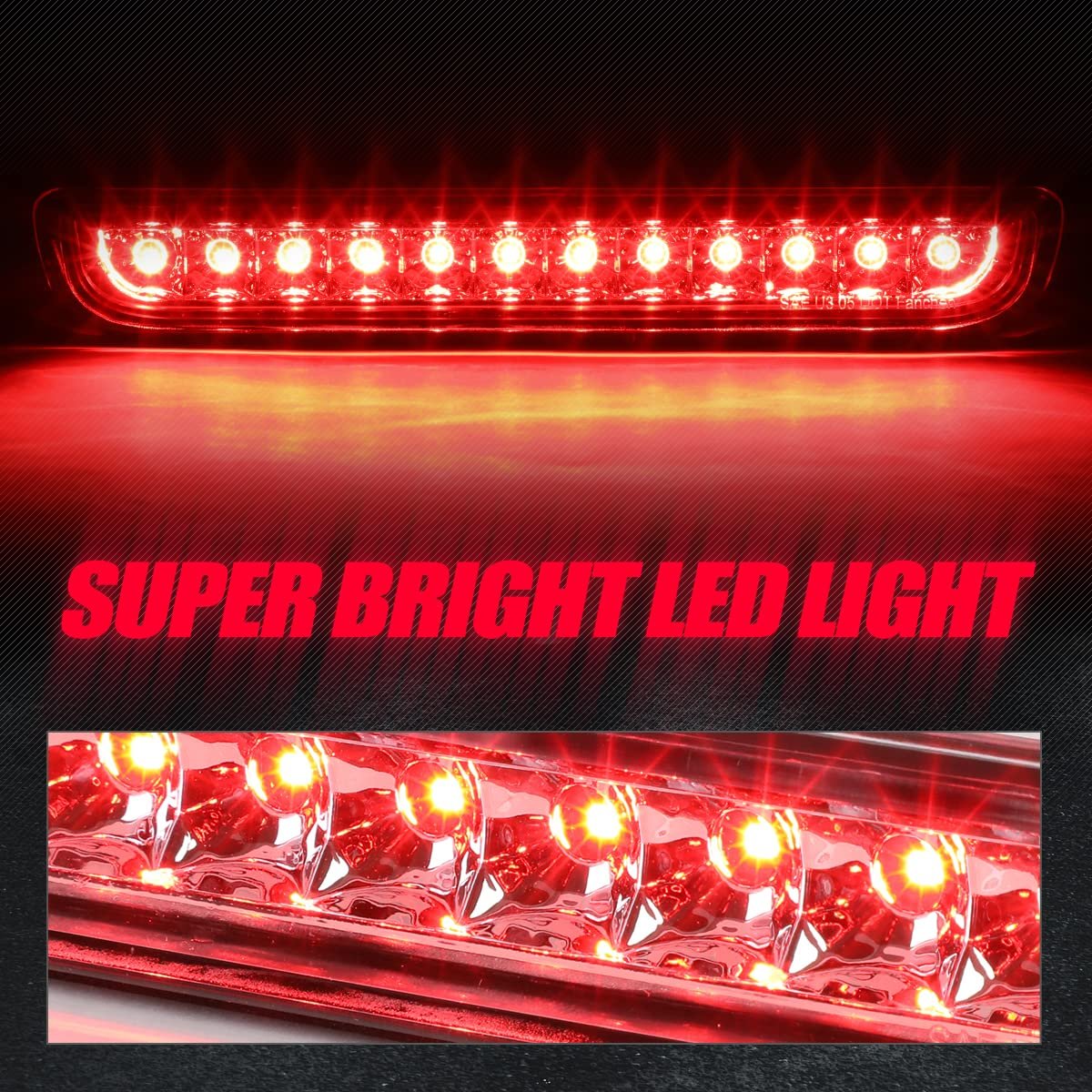 Led High Mount Chrome Housing 3rd Third Tail Rear Brake Light Stop Lamp For Toyota Fj Cruiser 07-14
