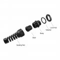Uxcell Pg7 Cable Gland Waterproof Ip68 Nylon Joint Adjustable Locknut With Strain Relief For 4 5-7 8mm Dia Wire