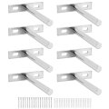 8 Pack Floating Shelf Brackets 4 In Heavy Duty Hidden Concealed Wall With Mounting Screws Solid Steel Wd9803 