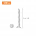 Uxcell 60pcs Flat Head Torx Screws M4 X 35mm 304 Stainless Steel Countersunk Self Tapping Anti-theft Wood Tamper Resistant Fit