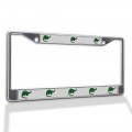 Fastasticdeals Metal Insert License Plate Frame Dinosaur Brontosaurus Weatherproof Car Accessories Chrome 2 Holes Solid 