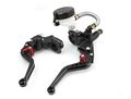 1 Pair Motor Motorcycle Cnc Billet Aluminum Extendable Folding Foldable Master Cylinder Front Brake Oil Fluid Reservoir Levers