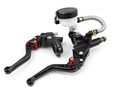 1 Pair Motor Motorcycle Cnc Billet Aluminum Extendable Folding Foldable Master Cylinder Front Brake Oil Fluid Reservoir Levers