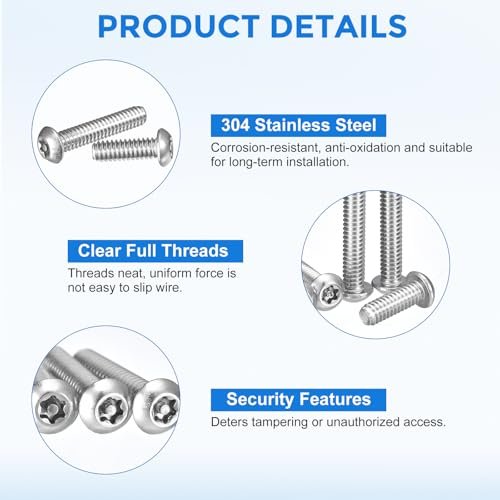 25pcs Torx Security Machine Screws 1 4-20 X 3 4 304 Stainless Steel Tamper Resistant Button Head Bolt Full Thread For