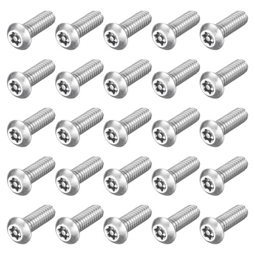 25pcs Torx Security Machine Screws 1 4-20 X 3 4 304 Stainless Steel Tamper Resistant Button Head Bolt Full Thread For