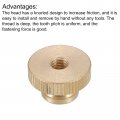 Uxcell Knurled Thumb Nuts 2pcs M6 X D20mm H12mm Brass Nut With Collar High Head Through Hole Adjusting For 3d Printer Parts