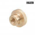 Uxcell Knurled Thumb Nuts 2pcs M6 X D20mm H12mm Brass Nut With Collar High Head Through Hole Adjusting For 3d Printer Parts