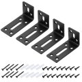 4pcs Adjustable L-shape Corner Brace 40 X 80 35mm L Slotted Joint Right Angle Bracket With Screws For Fixing Furniture Wood 
