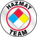 Accuform Signs Lhtl646 Emergency Response Reflective Helmet Sticker Legend Hazmat Team With Graphic 2-1 4 Diameter Red Yellow 