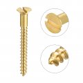 Uxcell Wood Screws M3 5 X 35mm Slotted Flat Head Brass Self-tapping Screw 50 Pcs