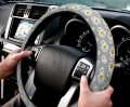 Steering Wheel Cover Daisy Floral Covers Farm Fresh Flower Grey Protector Car Accessory 15 Inches