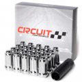 Circuit Performance 14x1 5 Chrome Closed End 6 Spline Security Acorn Lug Nuts Cone Seat Forged Steel 20 Pieces Tool