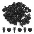50pcs Universal Black Plastic Splash Guard Fastener Rivet Clips 6mm For Car