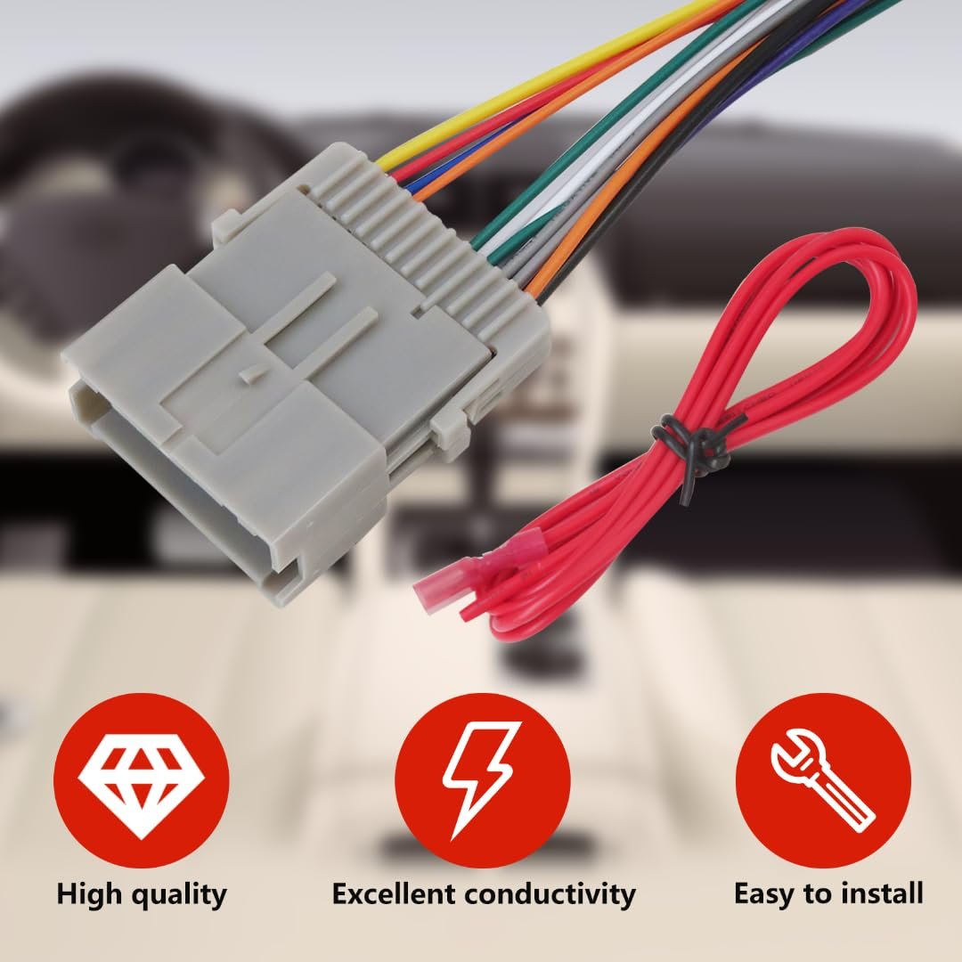 Stereo Radio Wiring Harness Connector Adapter For Chevrolet Malibu 2004 2005 Classic Models Grey Wire Cable Assembly