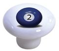 Set Of 2 Billiards Pool Ball Ceramic Cabinet Drawer Knobs 