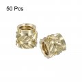 Uxcell Knurled Insert Nuts 50pcs M4x5mm Lx5 5mm Od 3d Printing Brass Threadeds Heat Set Insert Embedment