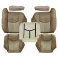 Secos Driver Passenger Bottom Top Leather Seat Cover Foam Armrest Tan Replacement For Chevy Silverado 1500 Gmc Yukon Sierra 