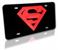 Superman Red And Black 3d License Plate