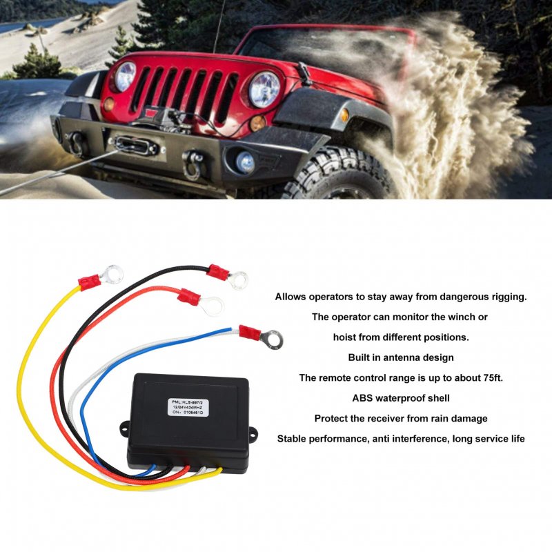 Winch Wireless Remote 12v 24v Control Switch Receiver Kit Universal For Truck Atv Suv