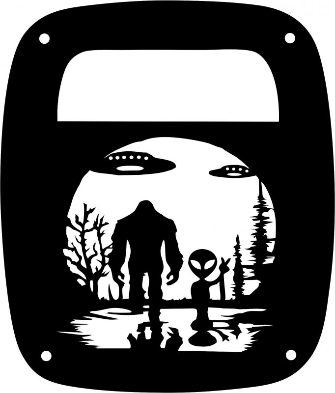 Jeeptails Bigfoot And Alien Tail Lamp Light Covers For Jeep Cj Or Yj Tj Wranglers Set Of 2