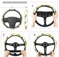 Jeocody Skeleton Show Middle Fingernail Car Seat Covers With Shoulderbelt Pads Steering Wheel Protector Armrest Coveruniversal