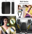 Jeocody Skeleton Show Middle Fingernail Car Seat Covers With Shoulderbelt Pads Steering Wheel Protector Armrest Coveruniversal