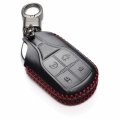 Vitodeco Genuine Leather Keyless Smart Key Fob Case Cover For Maserati Ghibli Levante Quattroporte Remote Start Black Red 