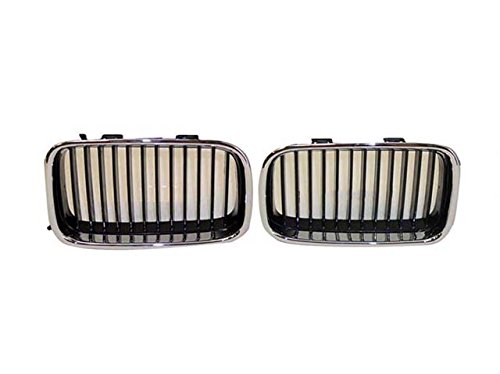 Bundle 92-96 Bmw 3 Series 318 320 325 M3 Grille Chrome W Blk Inserts Lh Rh
