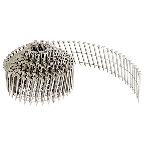 1200 Count 1-3 4-inch X 090-inch 15-degree Ring Shank Stainless Steel Siding Nails Collated Wire Coil For Cement Board Or