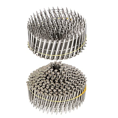 1200 Count 1-3 4-inch X 090-inch 15-degree Ring Shank Stainless Steel Siding Nails Collated Wire Coil For Cement Board Or
