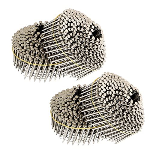 1200 Count 1-3 4-inch X 090-inch 15-degree Ring Shank Stainless Steel Siding Nails Collated Wire Coil For Cement Board Or