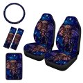 Cozeyat Galaxy Bohemian Elephant Car Seat Covers Set Steering Wheel Center Pad Belt Cover Full Of 6 Universal Fit Most Vehicles 
