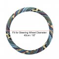X Autohaux 40cm 16 Inch Universal Steering Wheel Cover For Cars Trucks Suv Ethnic Style Multicolor Printing Pattern