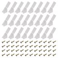 24 Pcs 90 Degrees Plastic Corner Braces 20x17x20mm Transparent White L Shaped Shelf Right Angle Brackets With One Piece Cover 