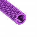Uxcell M3x20mm Aluminum Standoff With Mesh Texture Column Spacer For Rc Airplane Fpv Quadcopter Cnc Purple 6pcs