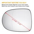 Car Rearview Left Driver Side Mirror Glass Replacement W Backing Plate Aspherical Heated White For Renault Clio 2010-2013