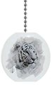 White Tiger Head Watercolor Solid Ceramic Fan Pull 