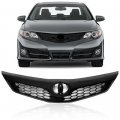 G-plus Mesh Grill Assembly Front Upper Grille Compatible With Toyota Camry Se Xse Sedan 4-door 2012 2013 2014 Matte Black Hood