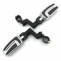 Xkh- Motorcycle Black Chrome Airflow Foot Rest Pegs With 1 2 5 Inch Mounting Bracket For Triumph Rocket Yamaha V-star Roadstar