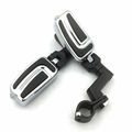 Xkh- Motorcycle Black Chrome Airflow Foot Rest Pegs With 1 2 5 Inch Mounting Bracket For Triumph Rocket Yamaha V-star Roadstar
