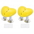 4pcs Toilet Tank Button Pusher Love Heart Shaped Flushing Replacement Part For Women Long Nail Yellow 